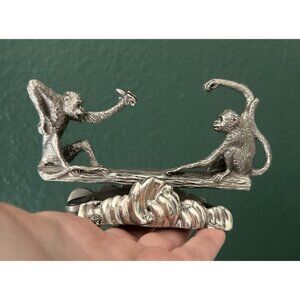 Royal Selangor Pewter Monkey See-Saw Business Card Holder Luxury Quality Unique
